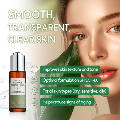 DANIQUE  Lactic Resurface Perfection Lactic Acid Night Peeling Serum for Even Skin Tone 30ml, Korean Skin Care Beauty Serum Booster