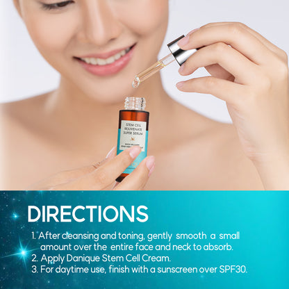 DANIQUE Stem Cell Rejuvenate Super Serum - 30ml, Anti-Aging & Skin Repair, Lifting Formula, Micro Needling Korean Skin Care Serum Booster